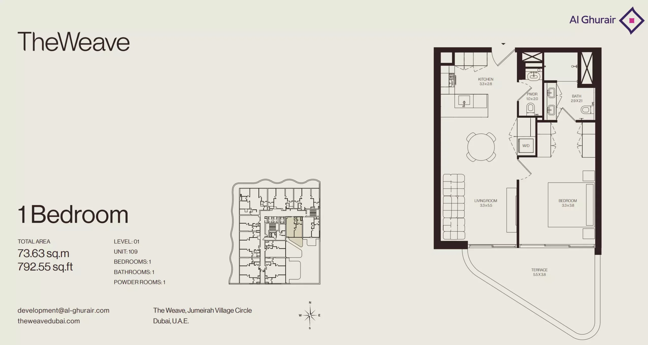 typeSize floor plan for The Weave