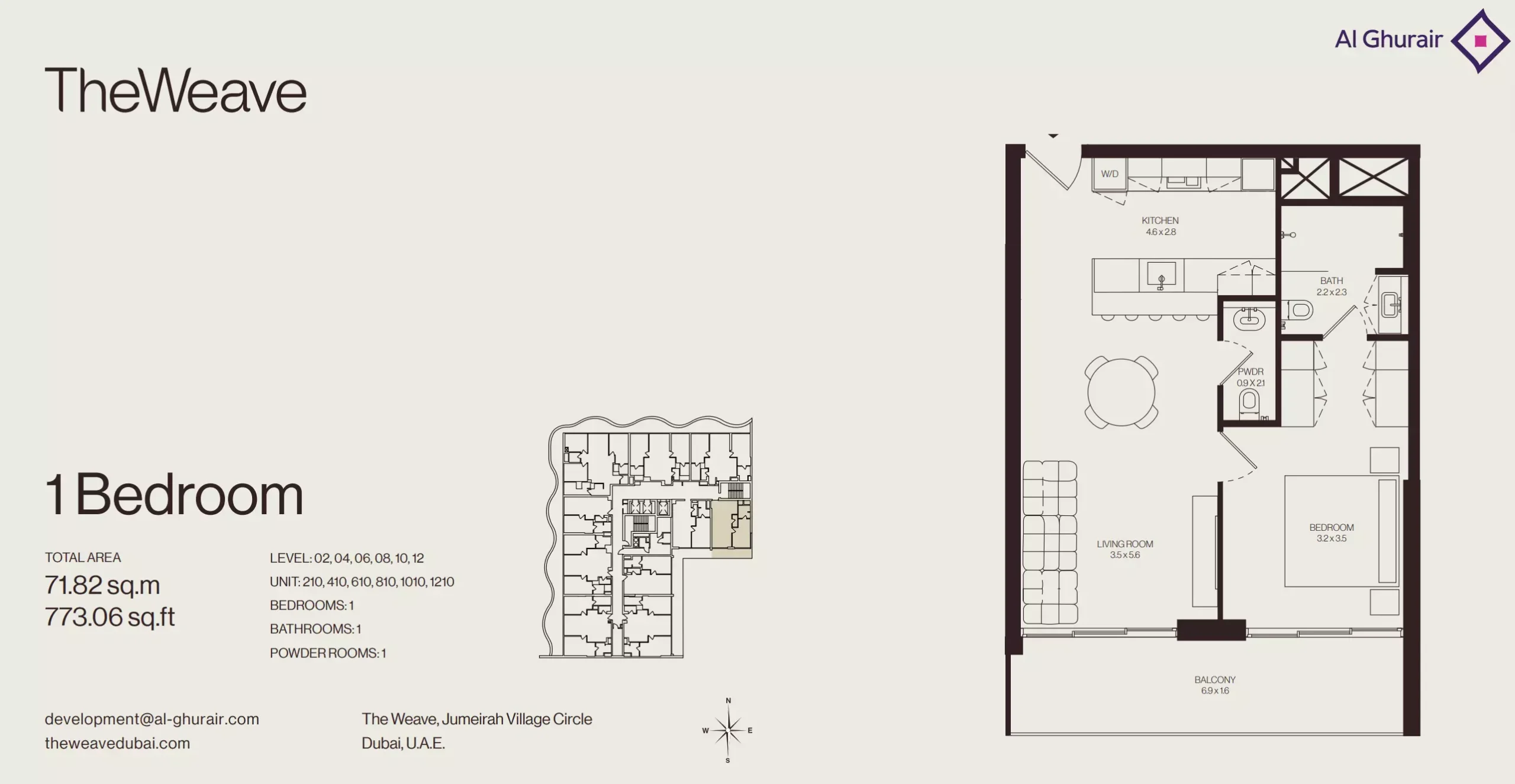 typeSize floor plan for The Weave
