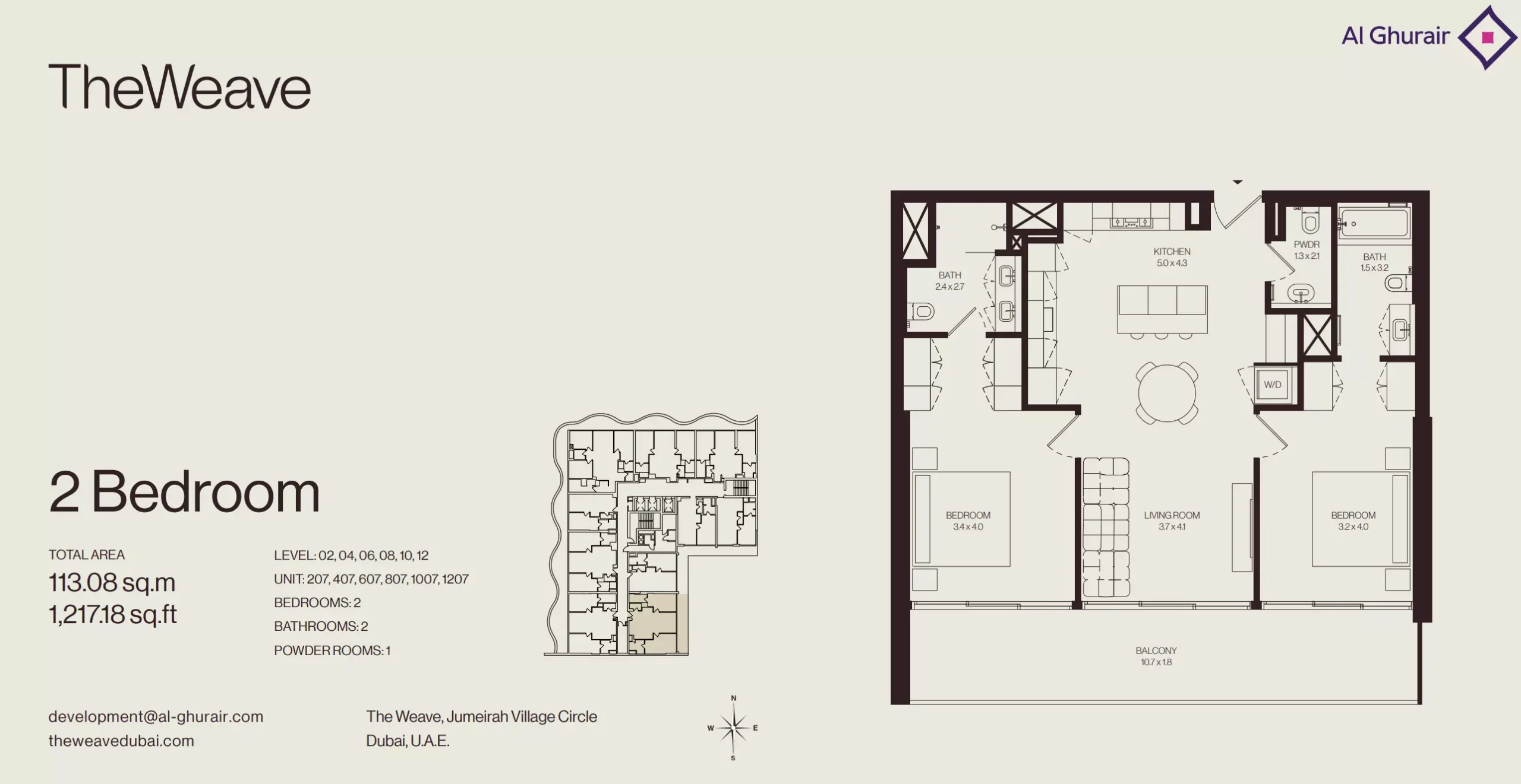 typeSize floor plan for The Weave