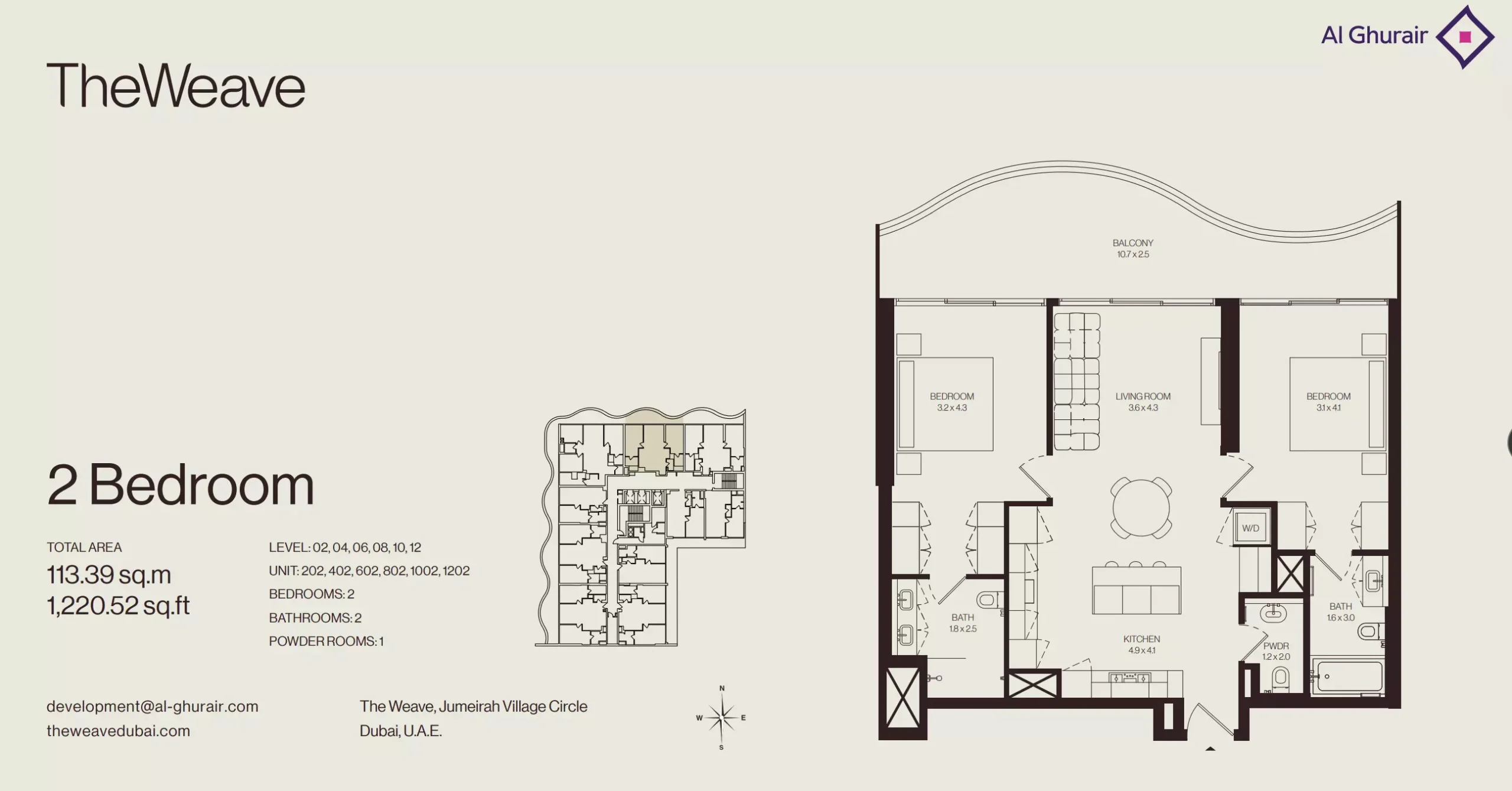 typeSize floor plan for The Weave