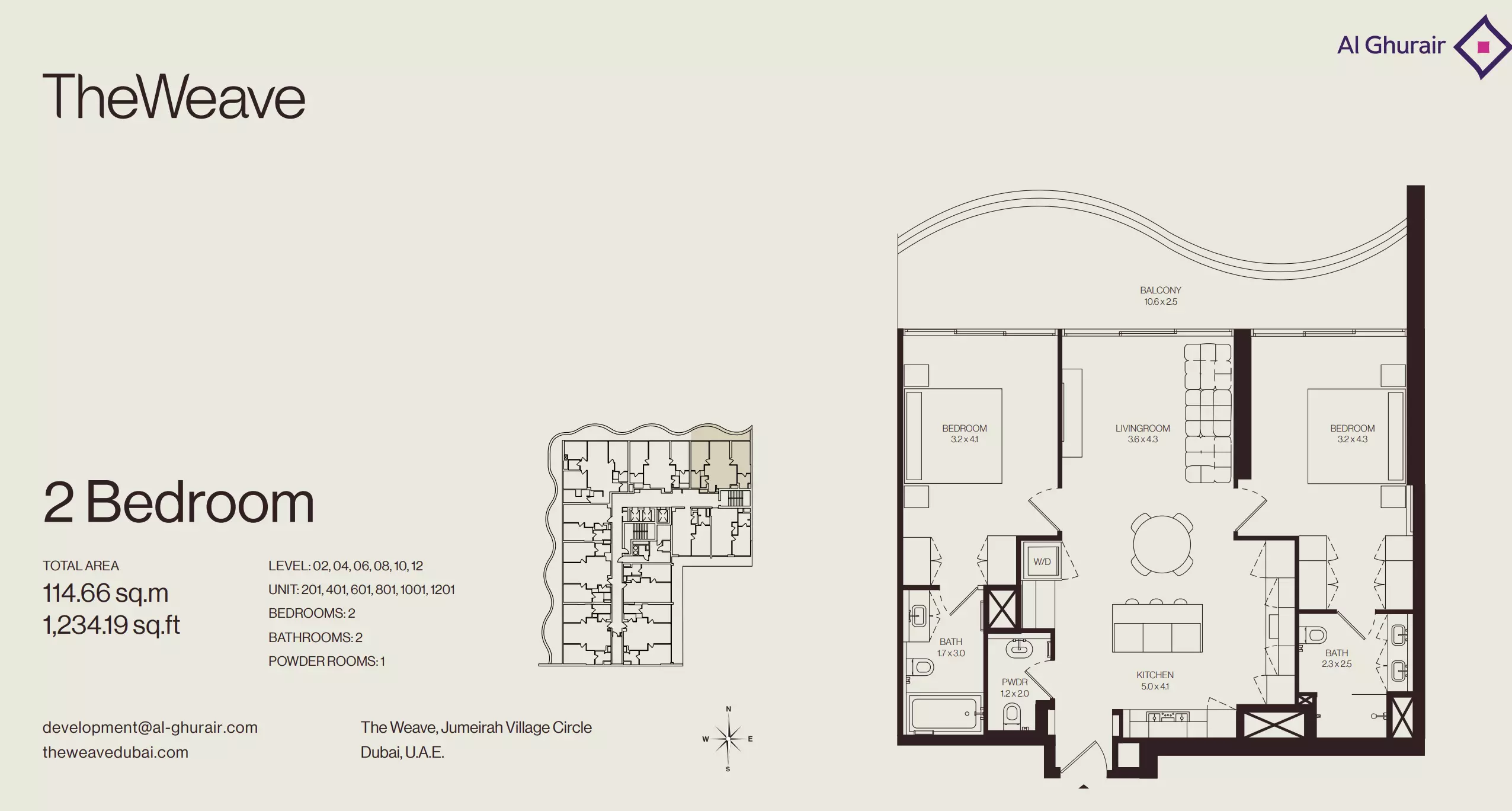 typeSize floor plan for The Weave