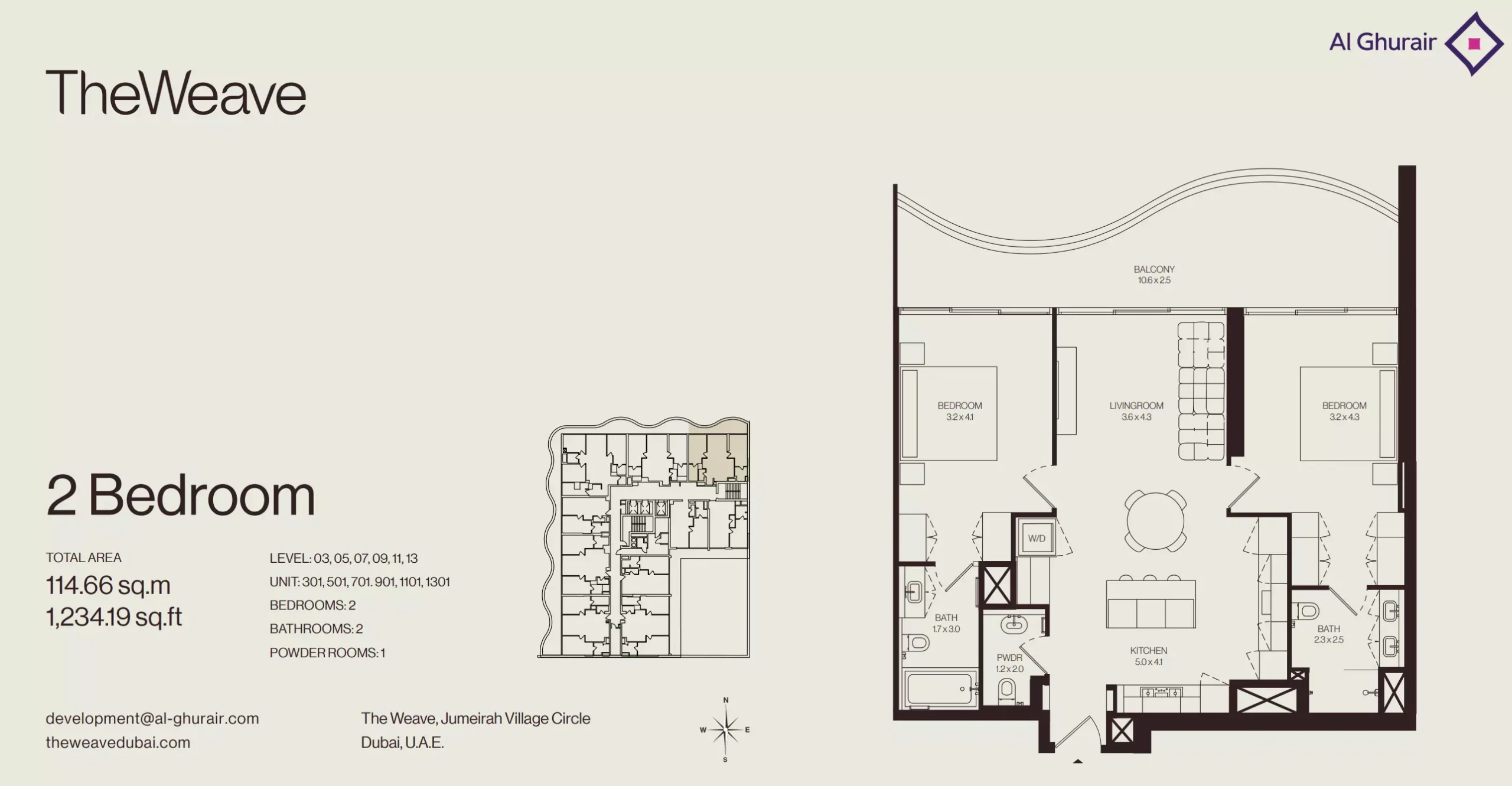 typeSize floor plan for The Weave
