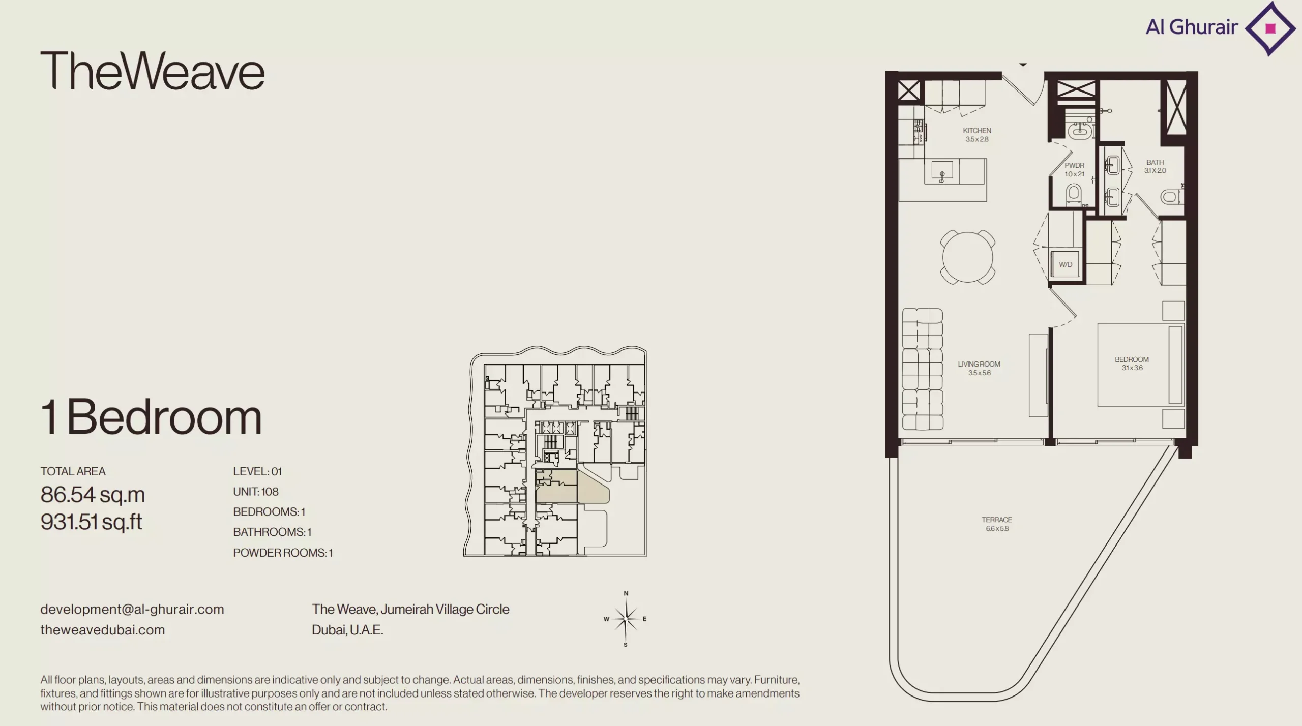 typeSize floor plan for The Weave