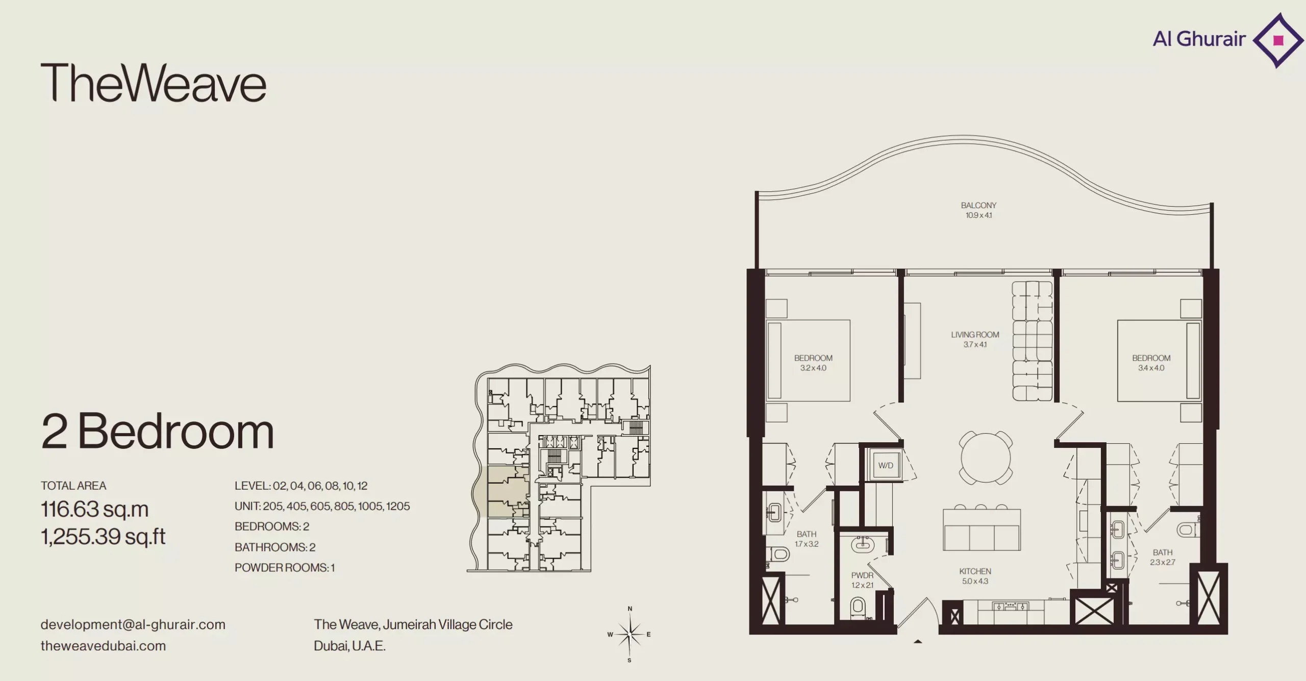 typeSize floor plan for The Weave