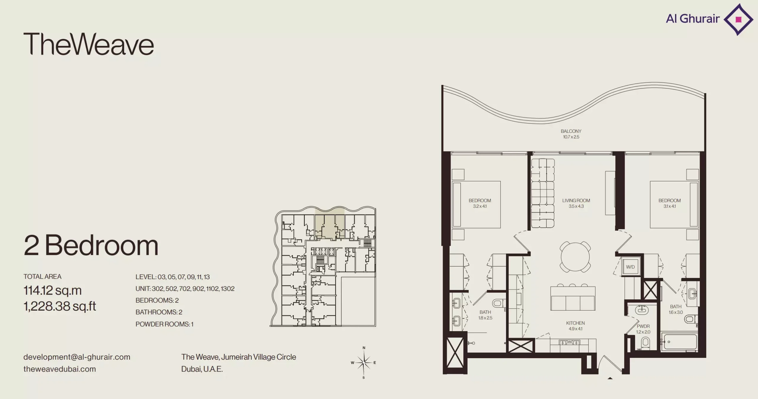 typeSize floor plan for The Weave