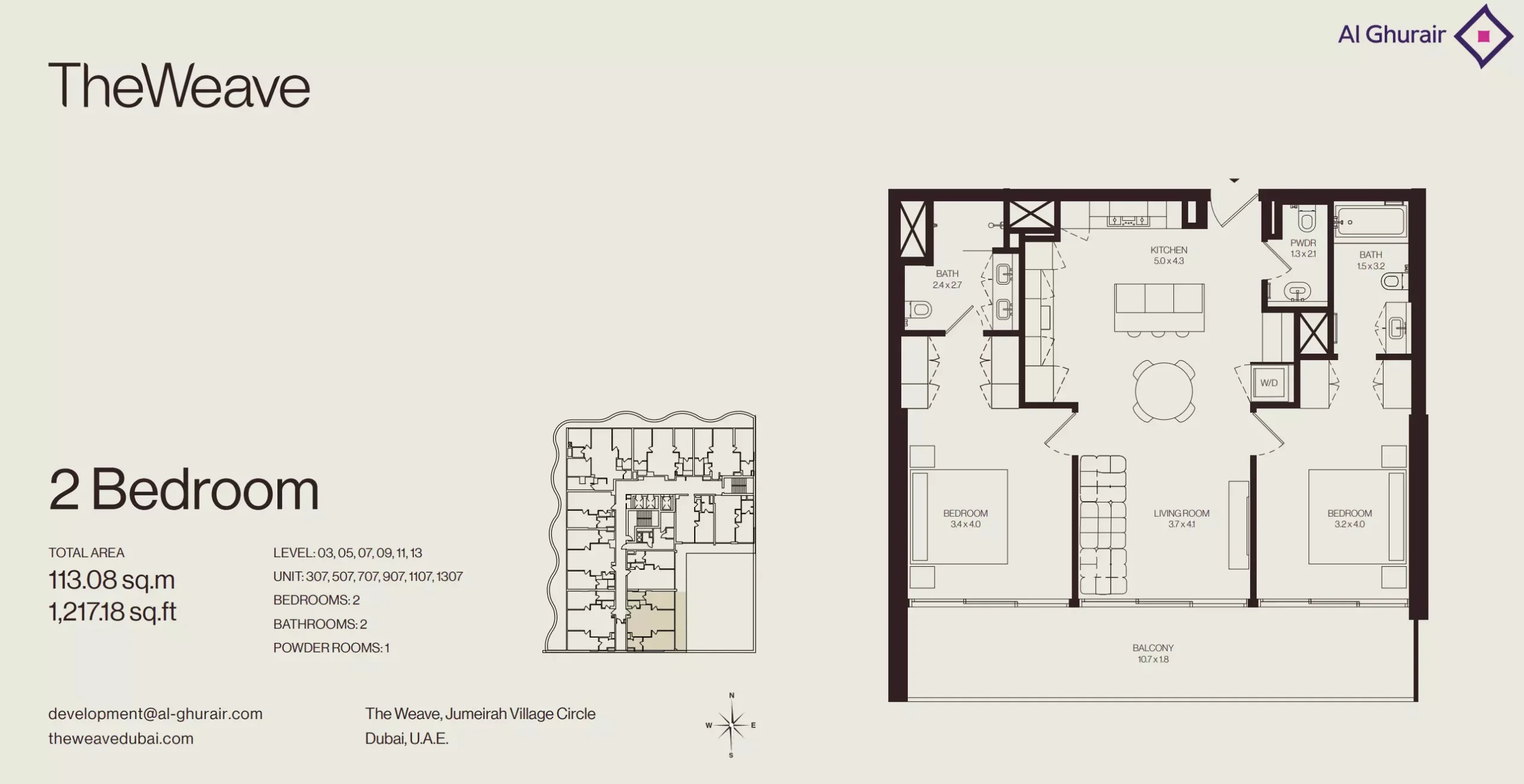 typeSize floor plan for The Weave