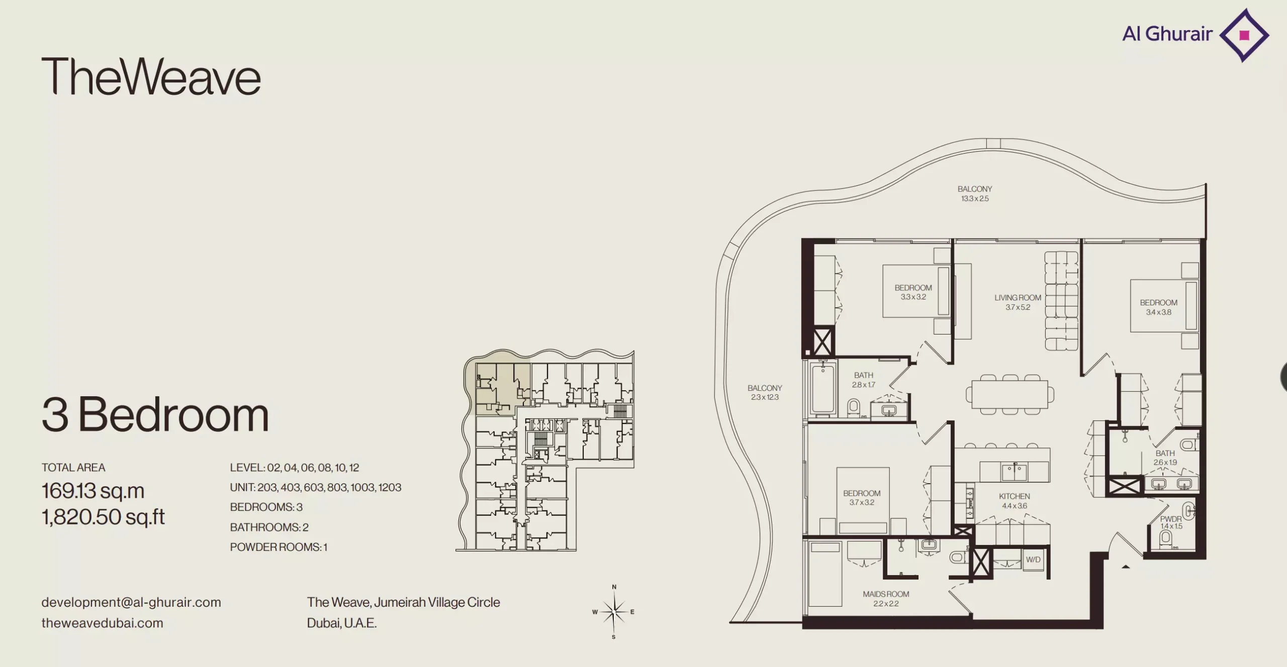 typeSize floor plan for The Weave
