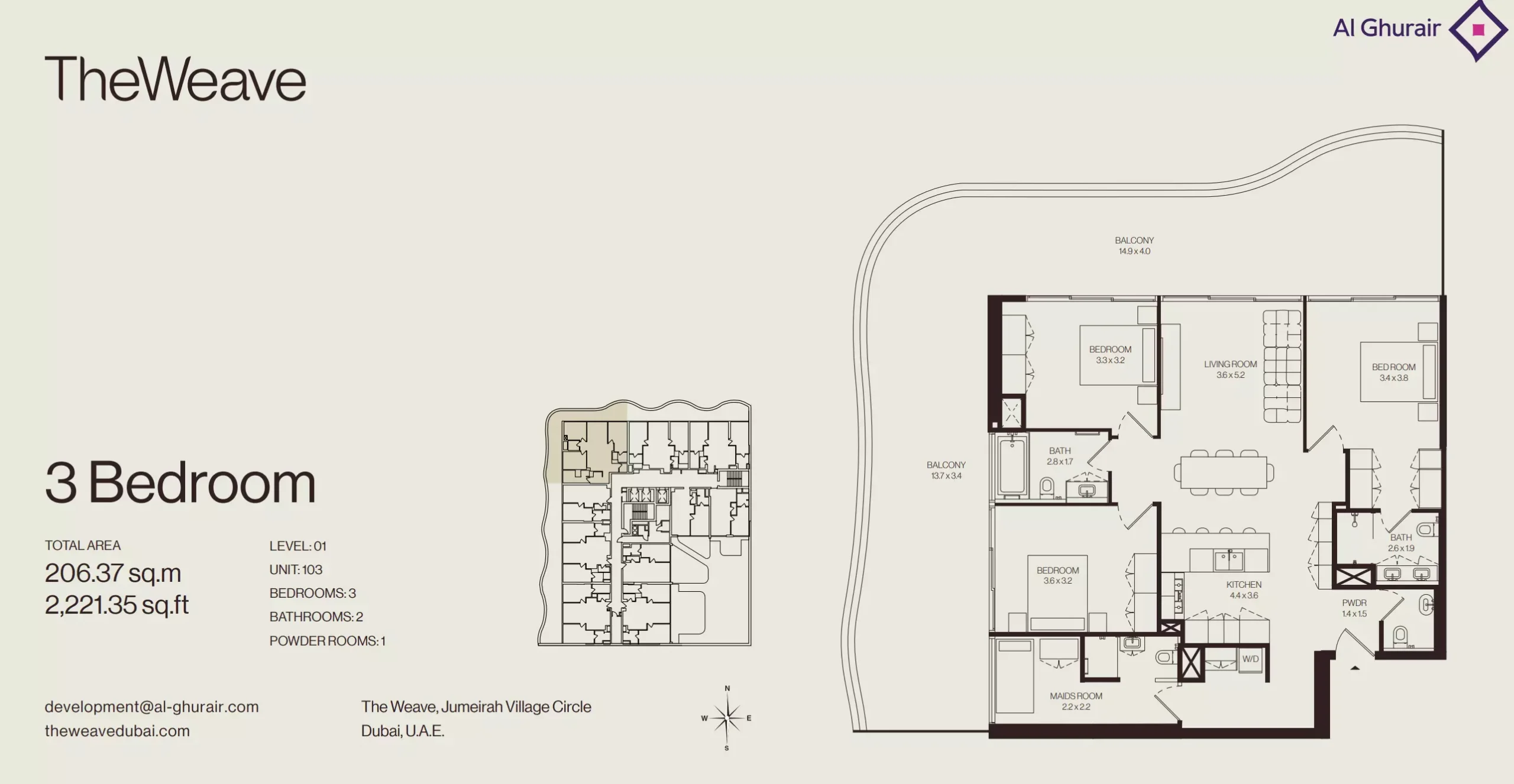 typeSize floor plan for The Weave