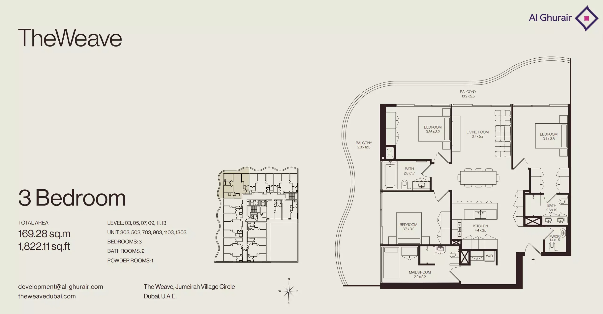 typeSize floor plan for The Weave
