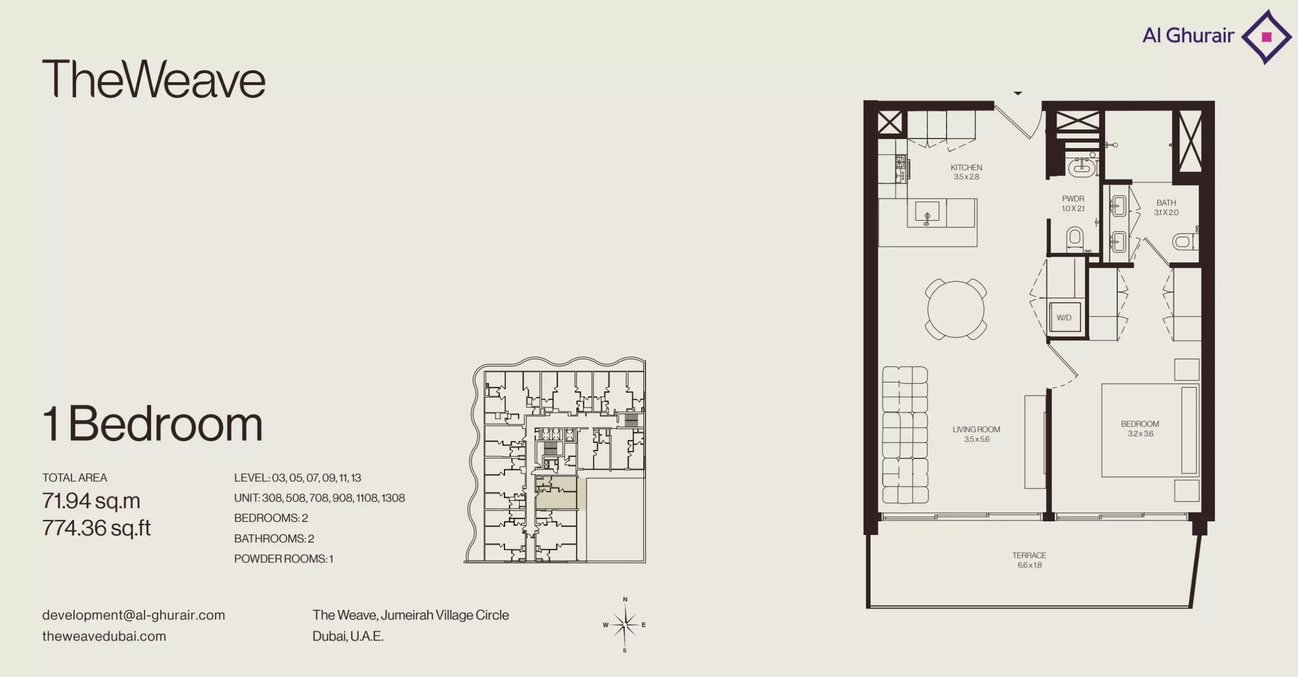 typeSize floor plan for The Weave