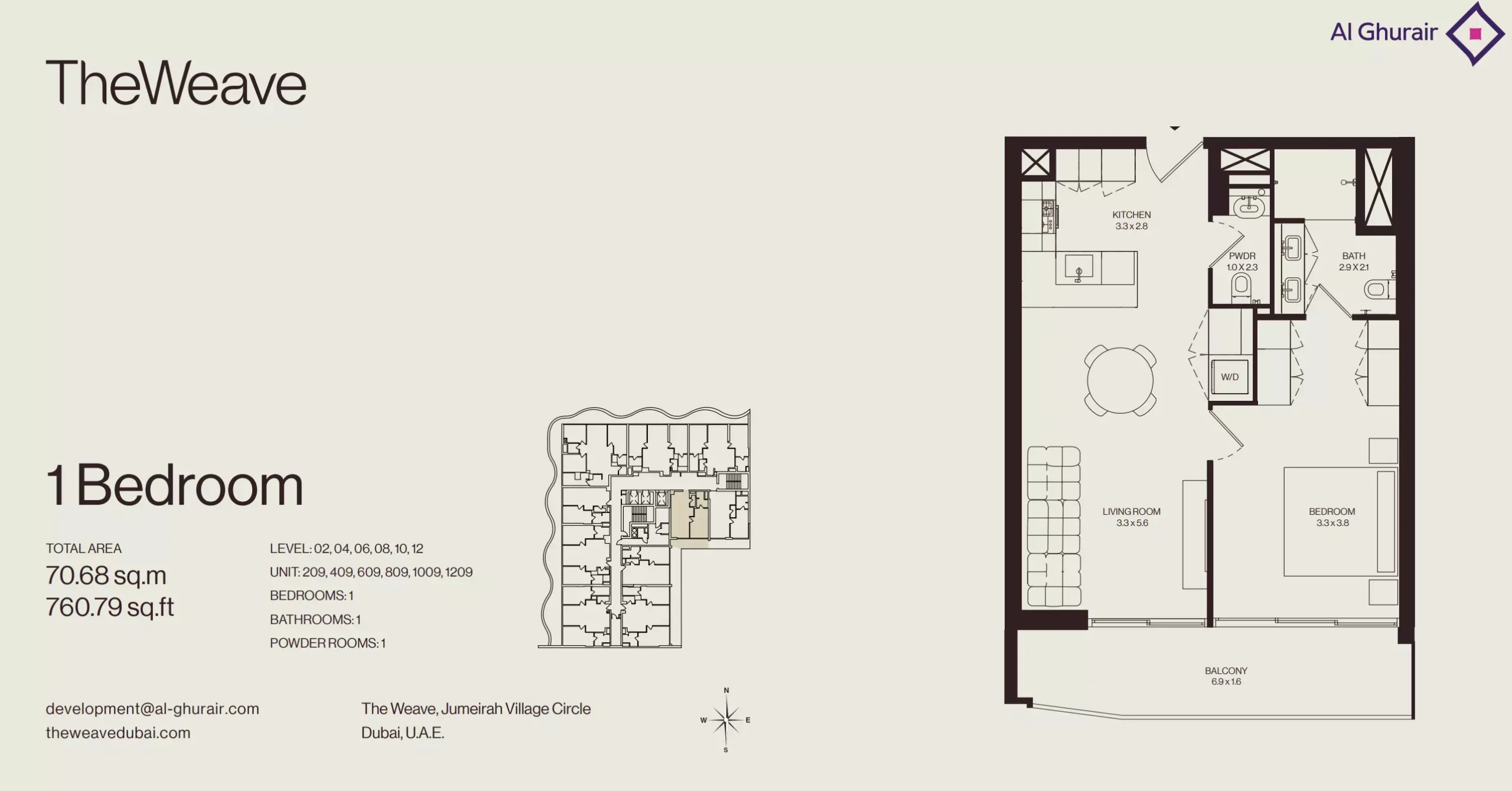 typeSize floor plan for The Weave