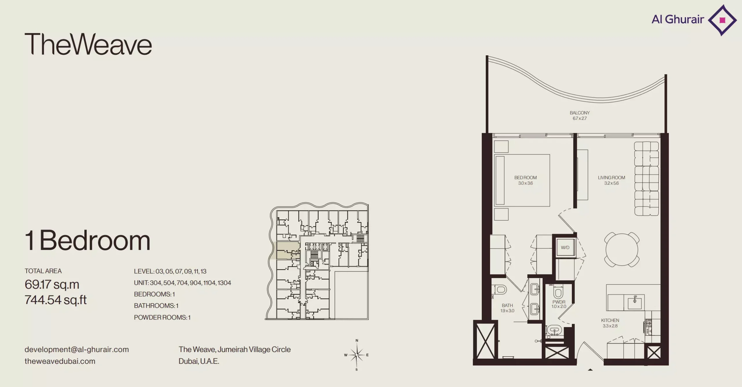 typeSize floor plan for The Weave