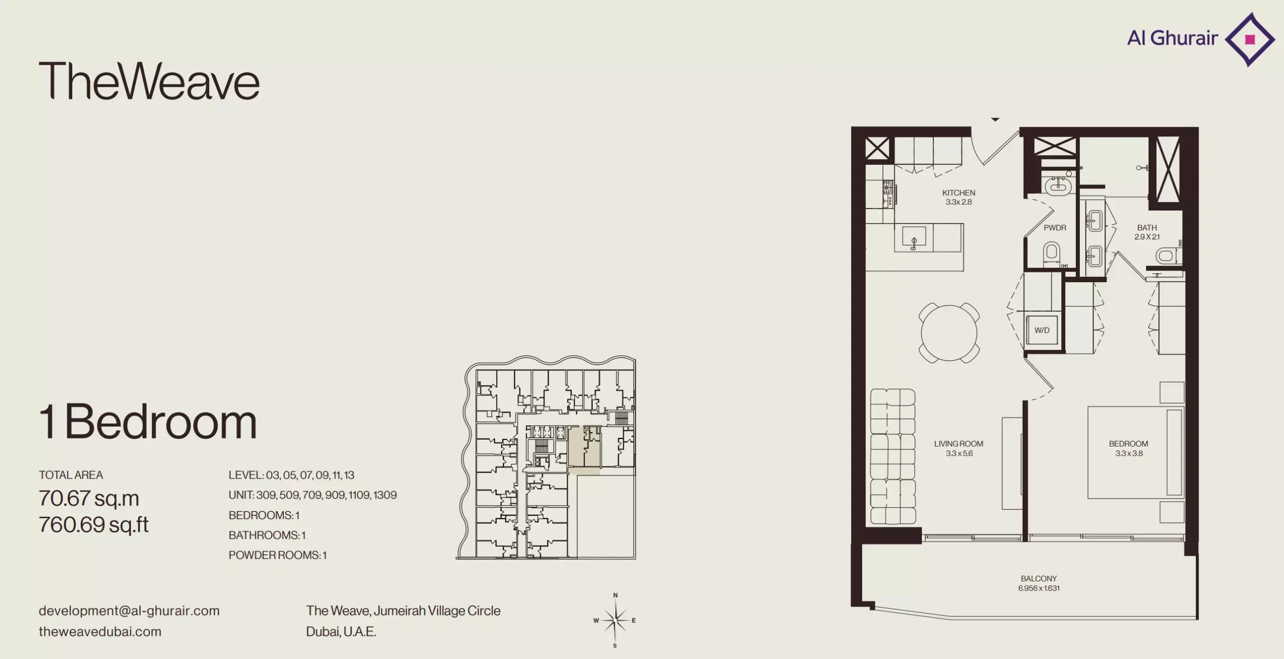 typeSize floor plan for The Weave
