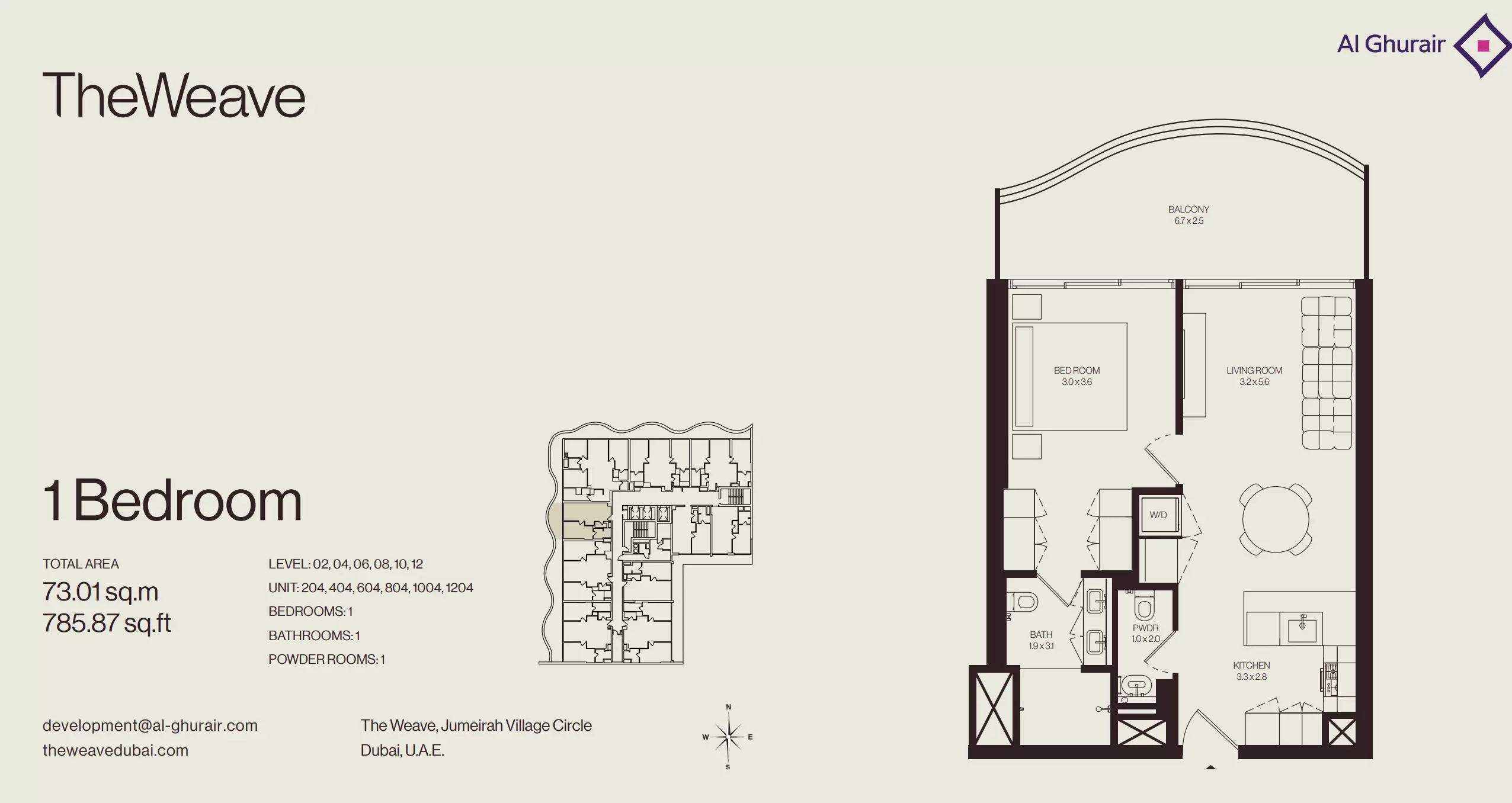 typeSize floor plan for The Weave