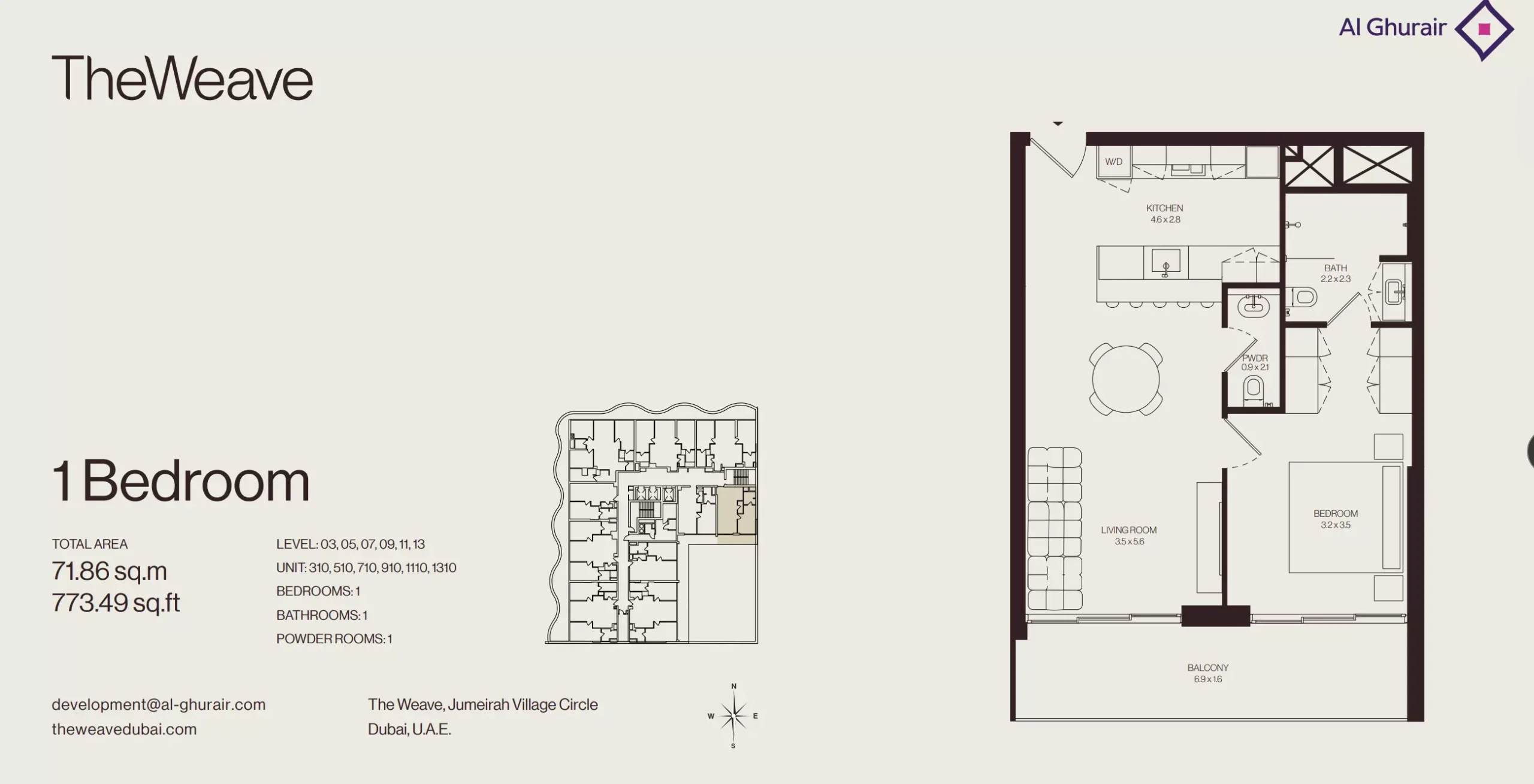 typeSize floor plan for The Weave