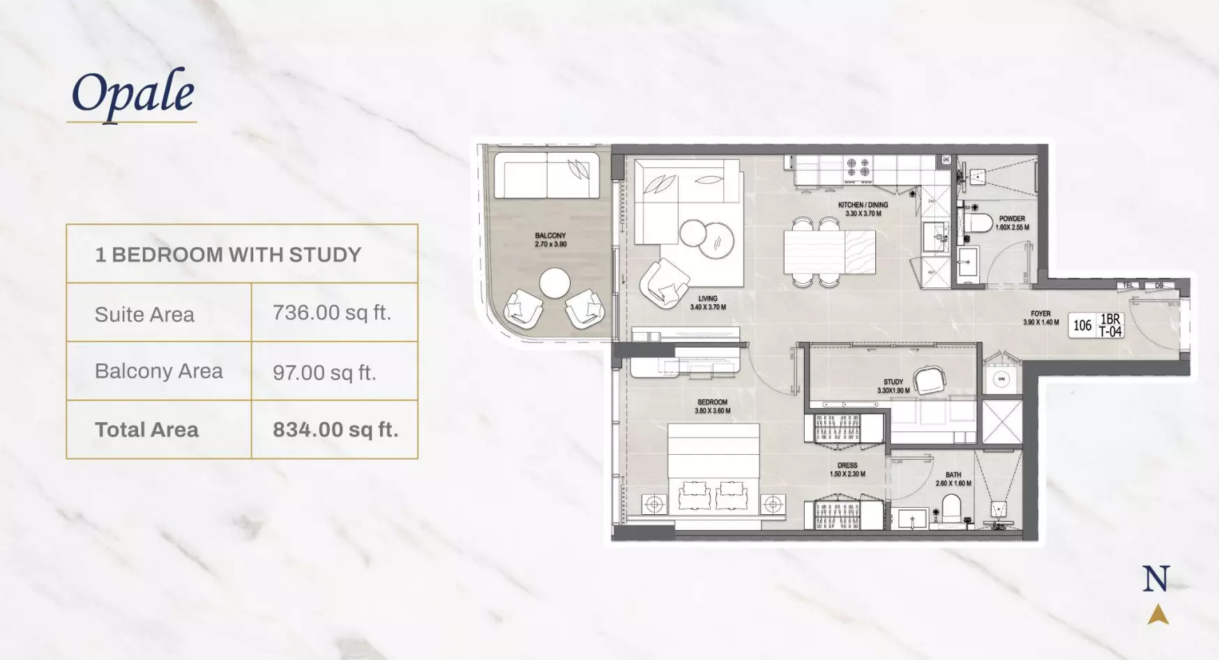 typeSize floor plan for Vedaire Residences