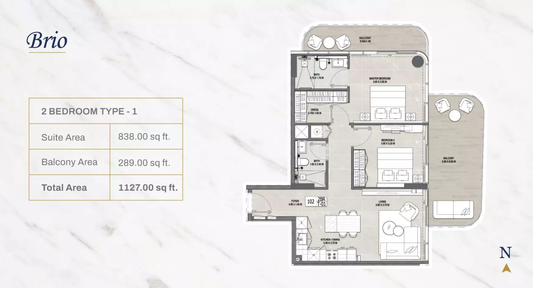 typeSize floor plan for Vedaire Residences