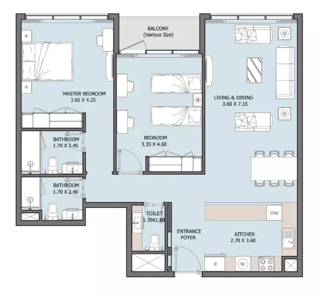 typeSize floor plan for Verdana X