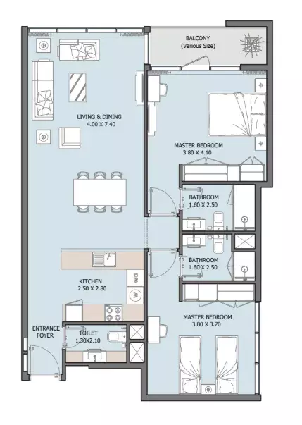 typeSize floor plan for Verdana X