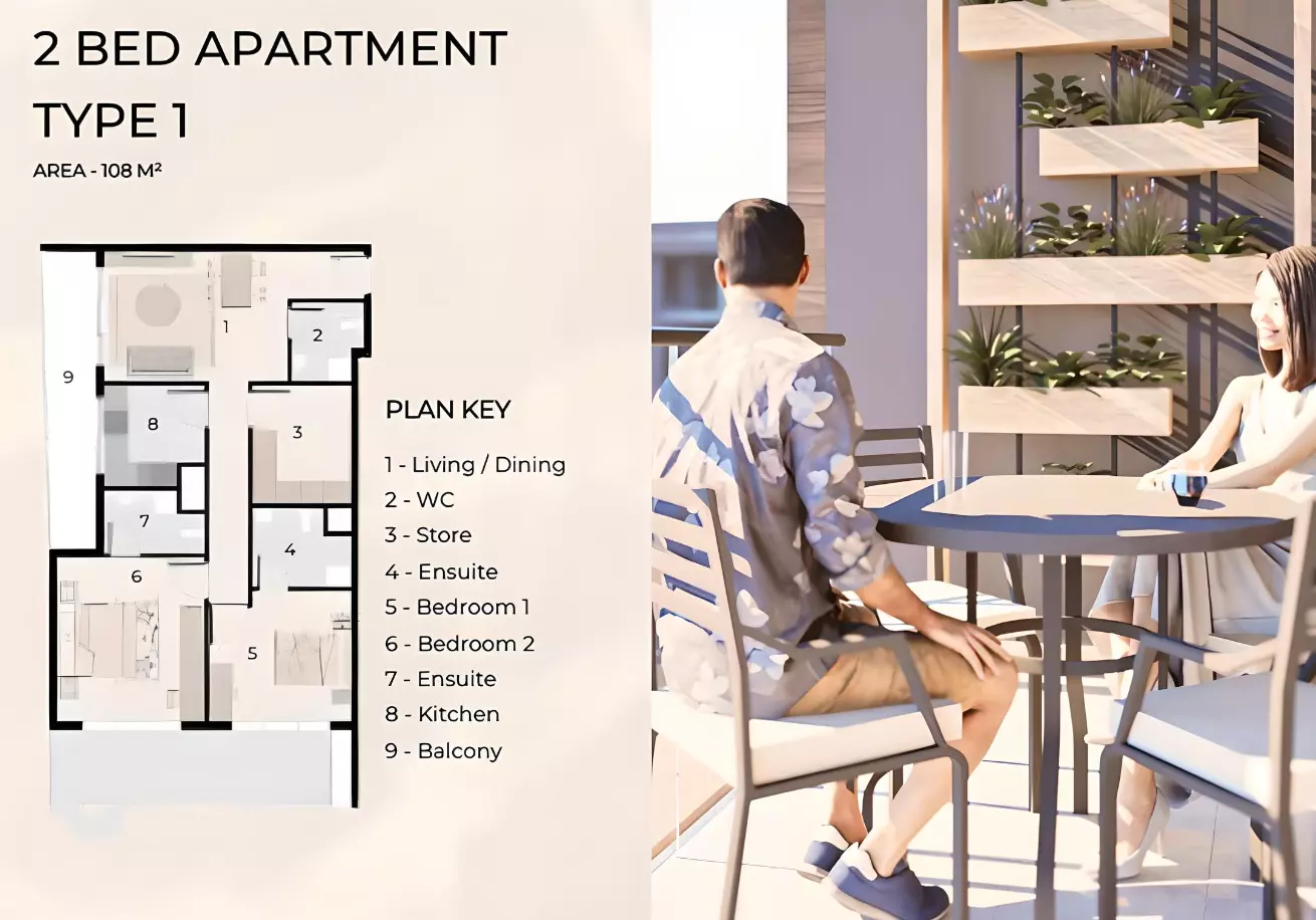 typeSize floor plan for VOI Residence