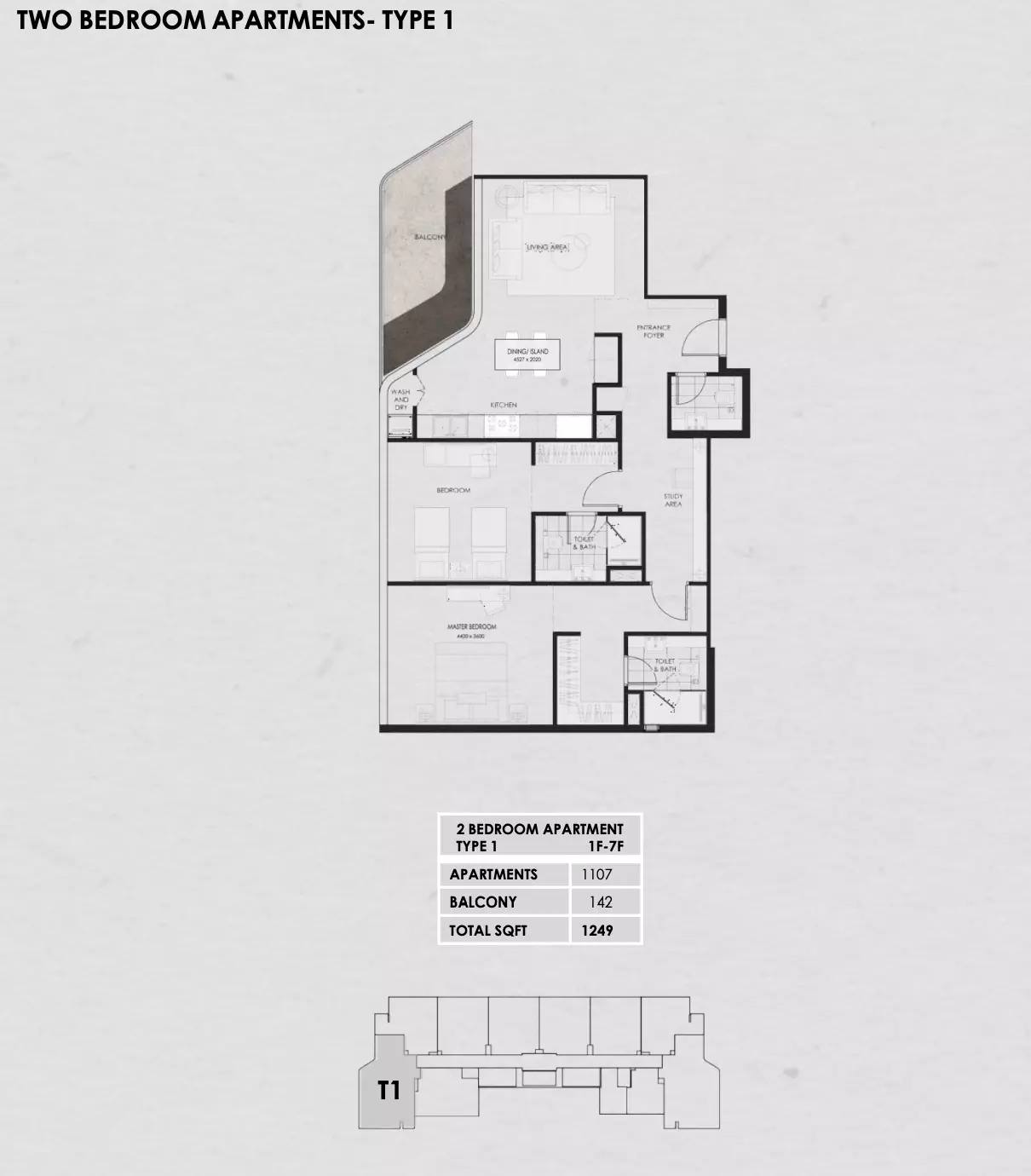 typeSize floor plan for Wadi 645