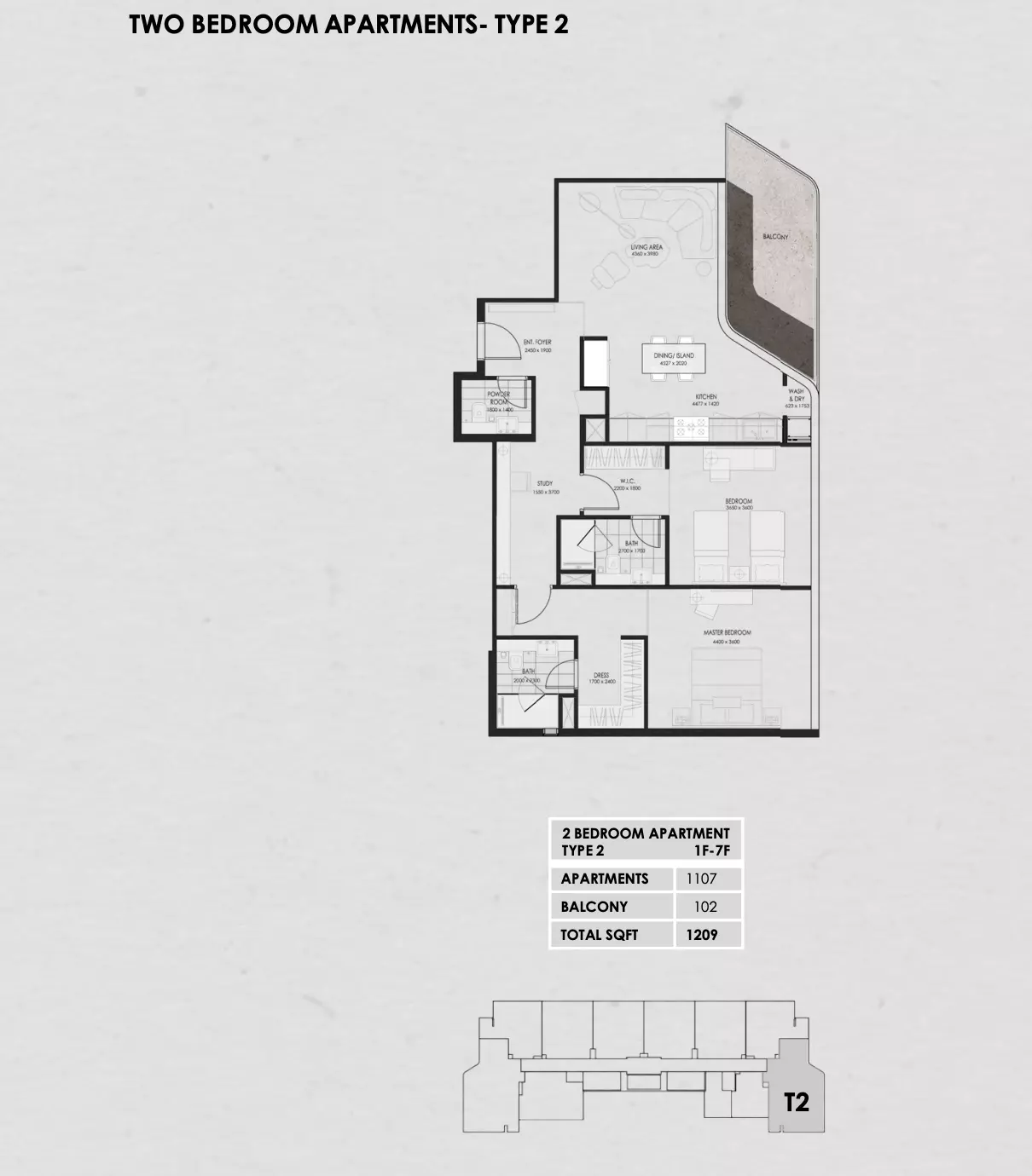 typeSize floor plan for Wadi 645