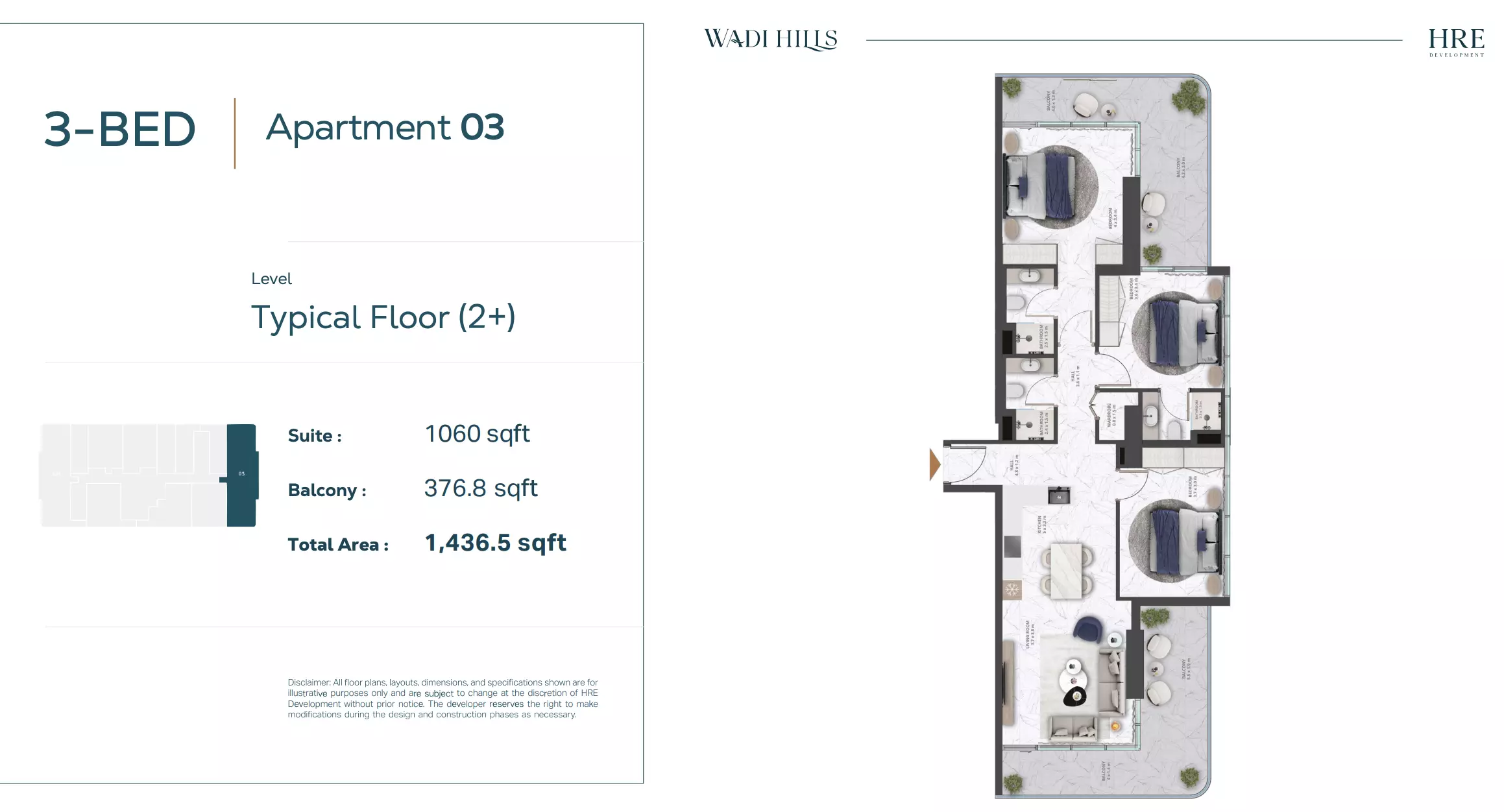 typeSize floor plan for Wadi Hills