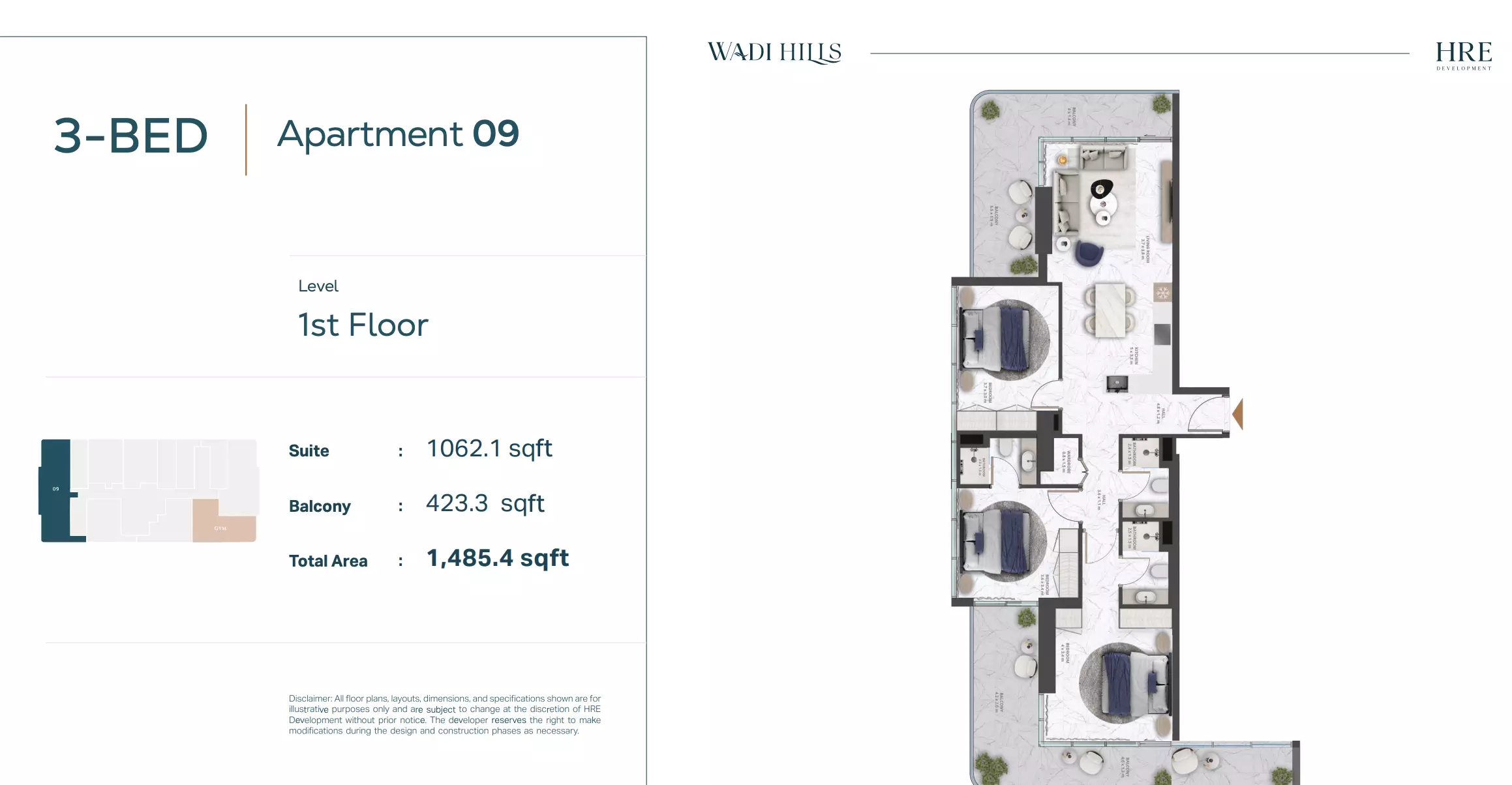 typeSize floor plan for Wadi Hills