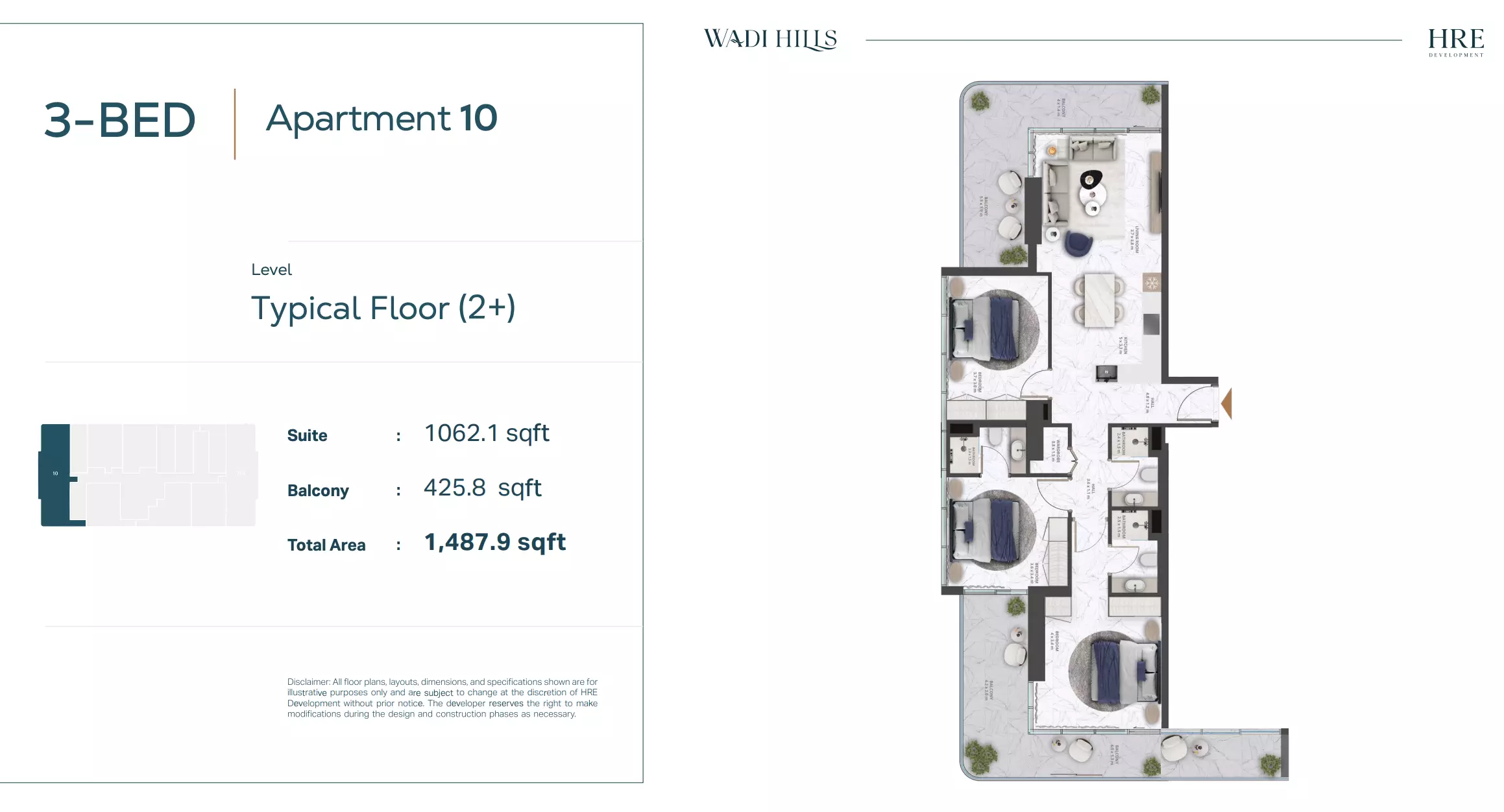 typeSize floor plan for Wadi Hills