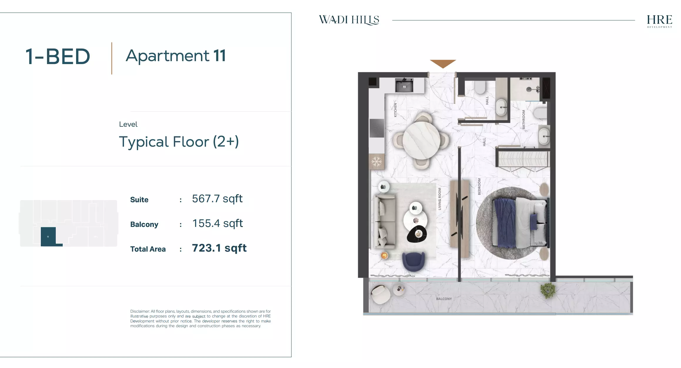 typeSize floor plan for Wadi Hills