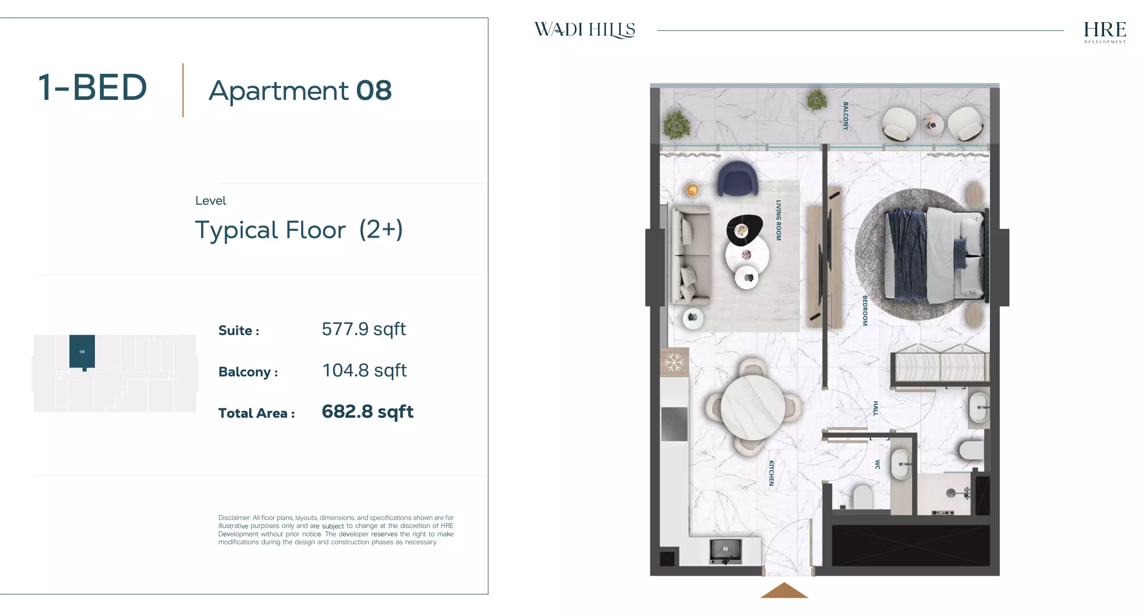 typeSize floor plan for Wadi Hills