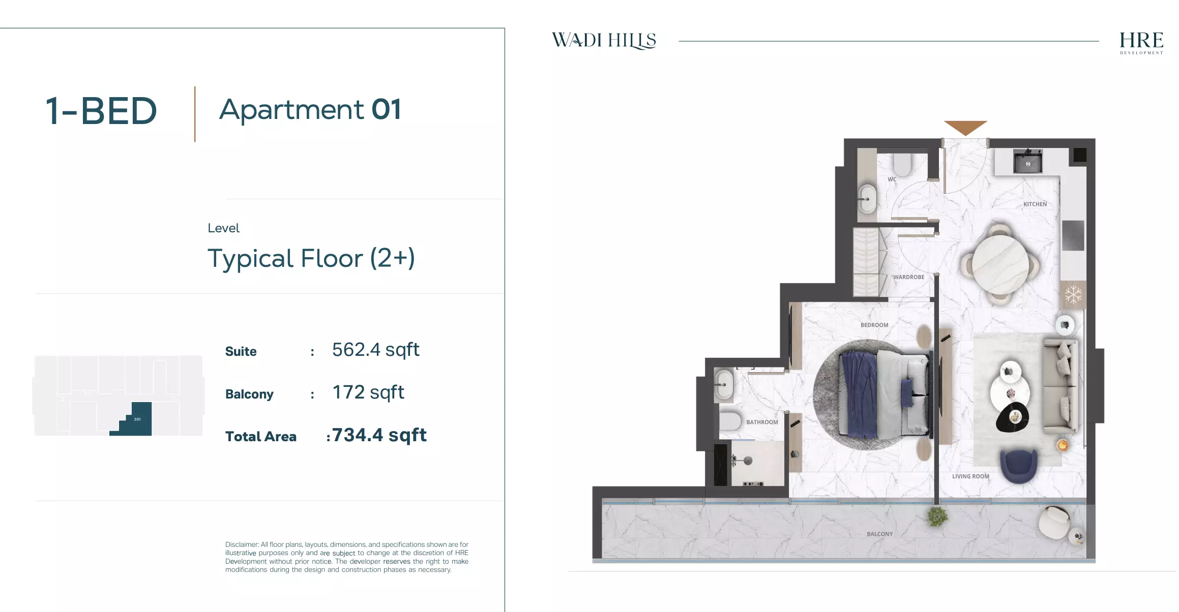 typeSize floor plan for Wadi Hills