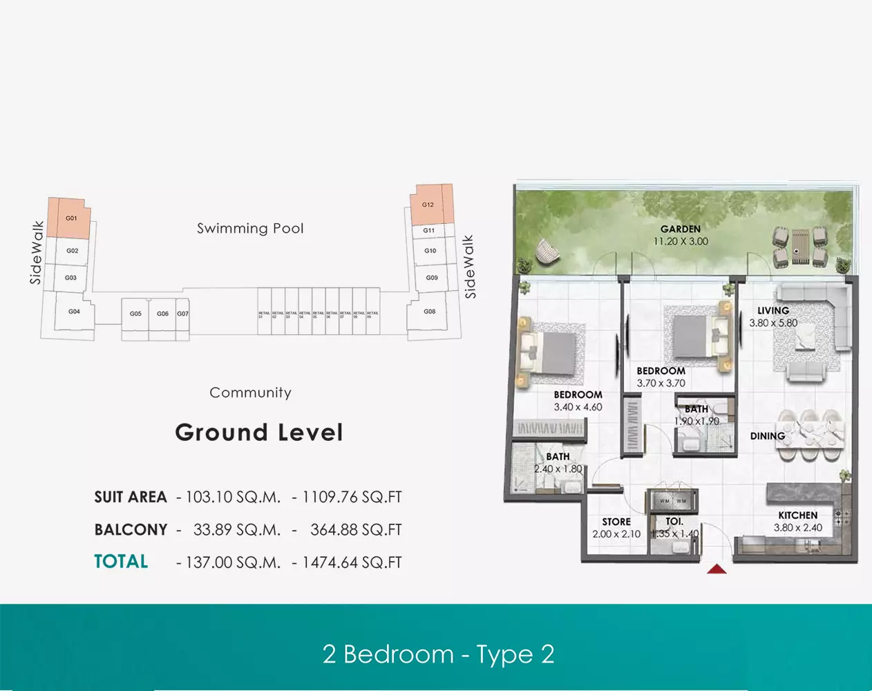 typeSize floor plan for Waref Residences