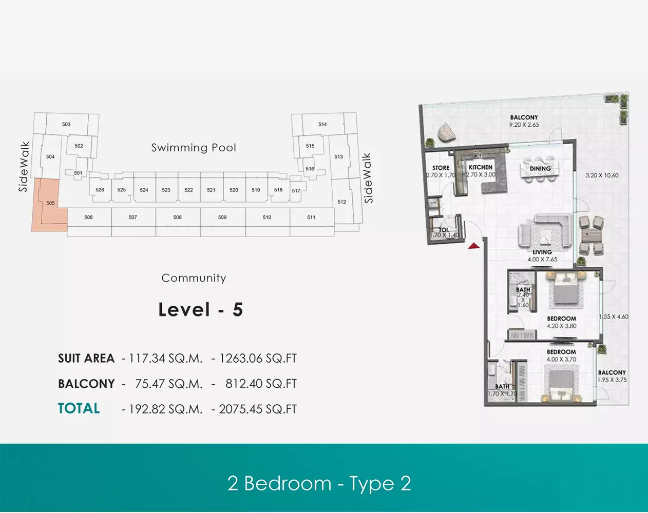 typeSize floor plan for Waref Residences