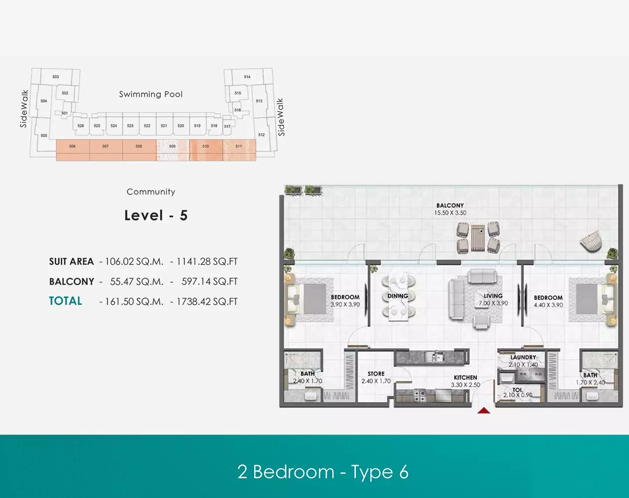 typeSize floor plan for Waref Residences