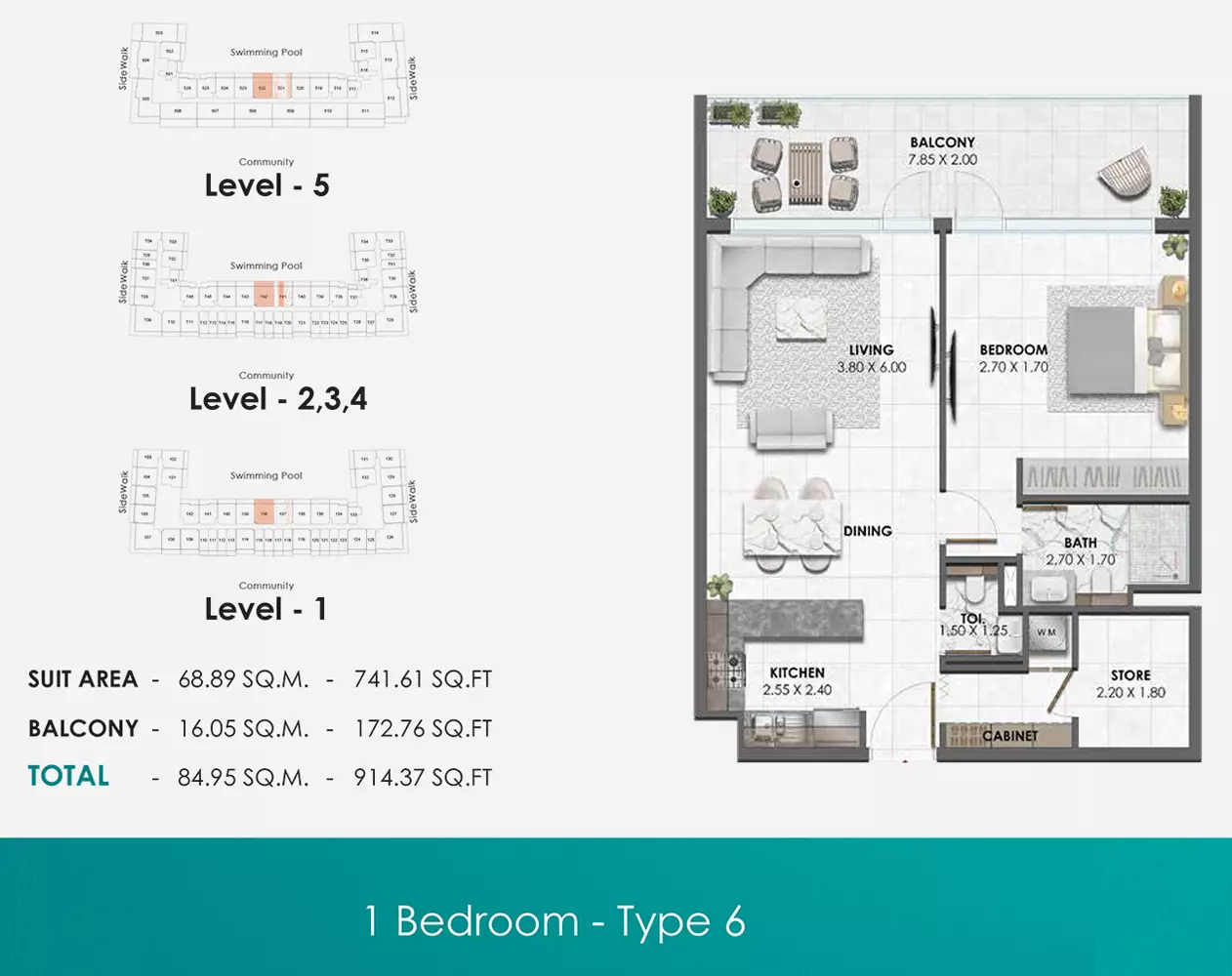 typeSize floor plan for Waref Residences