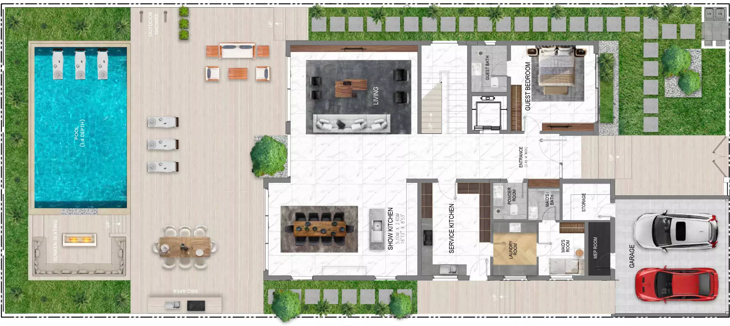 typeSize floor plan for Waterfront Villas by Alexander
