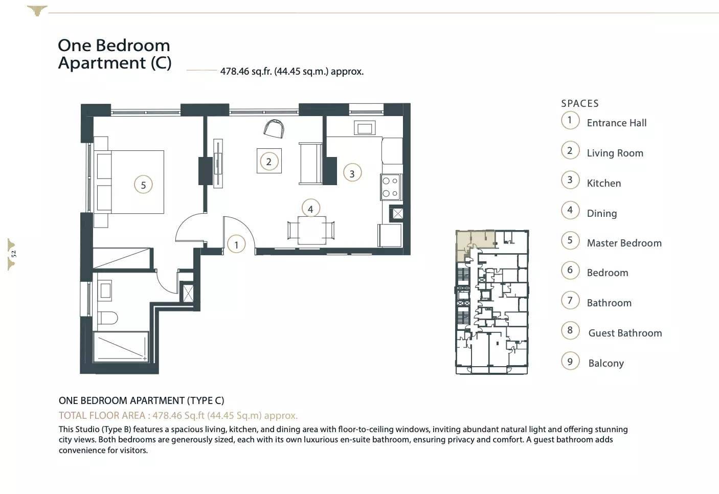 typeSize floor plan for Whitestone Residence