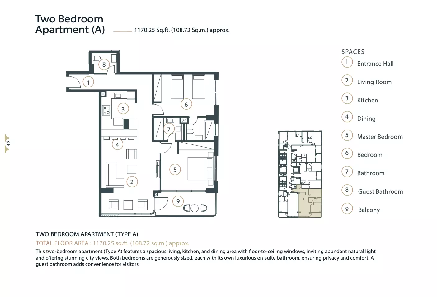 typeSize floor plan for Whitestone Residence