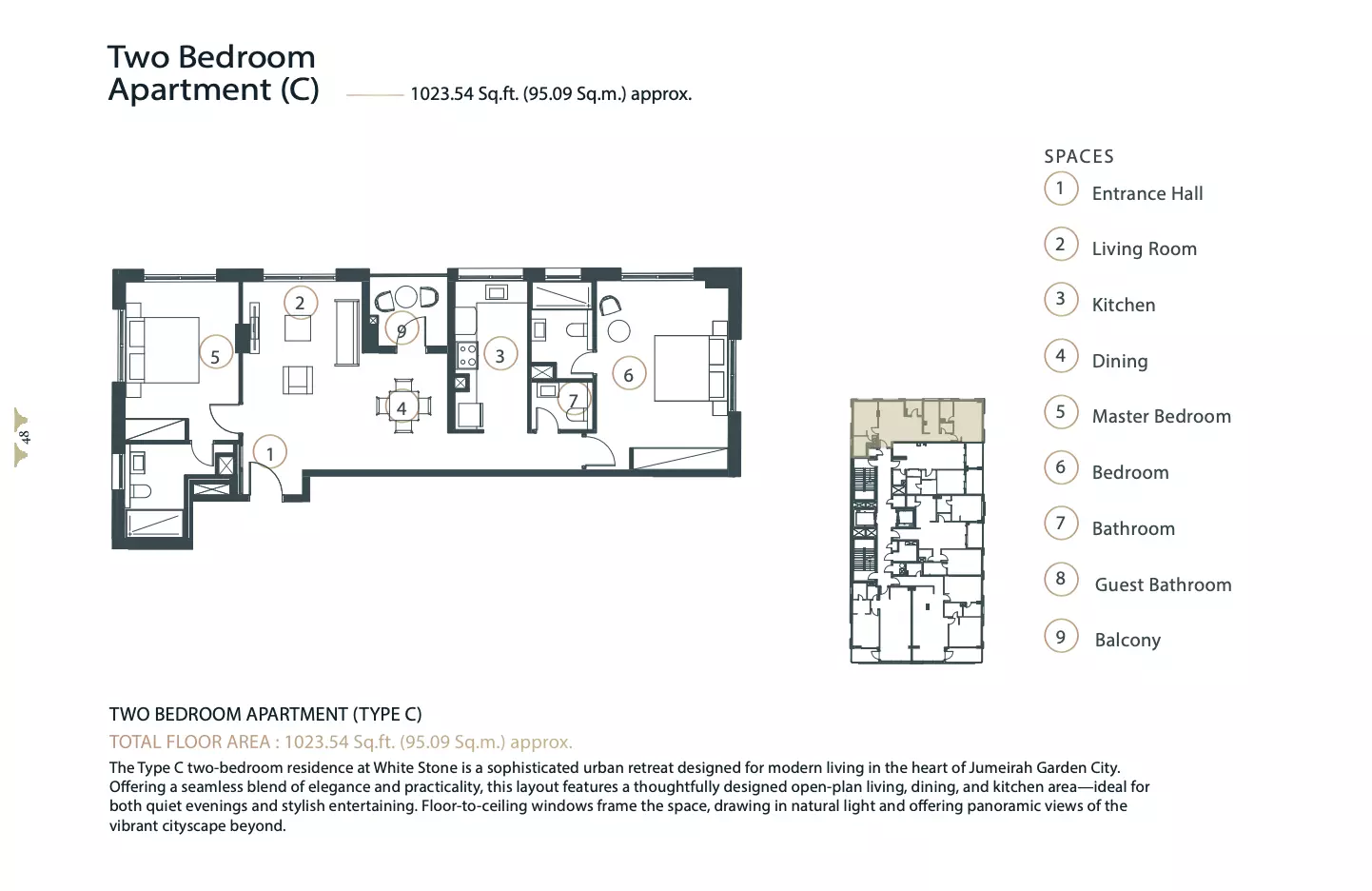 typeSize floor plan for Whitestone Residence