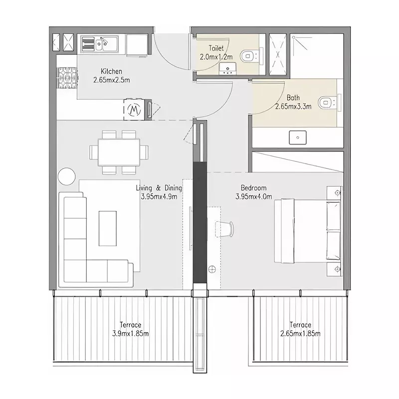 typeSize floor plan for Zenith Residences