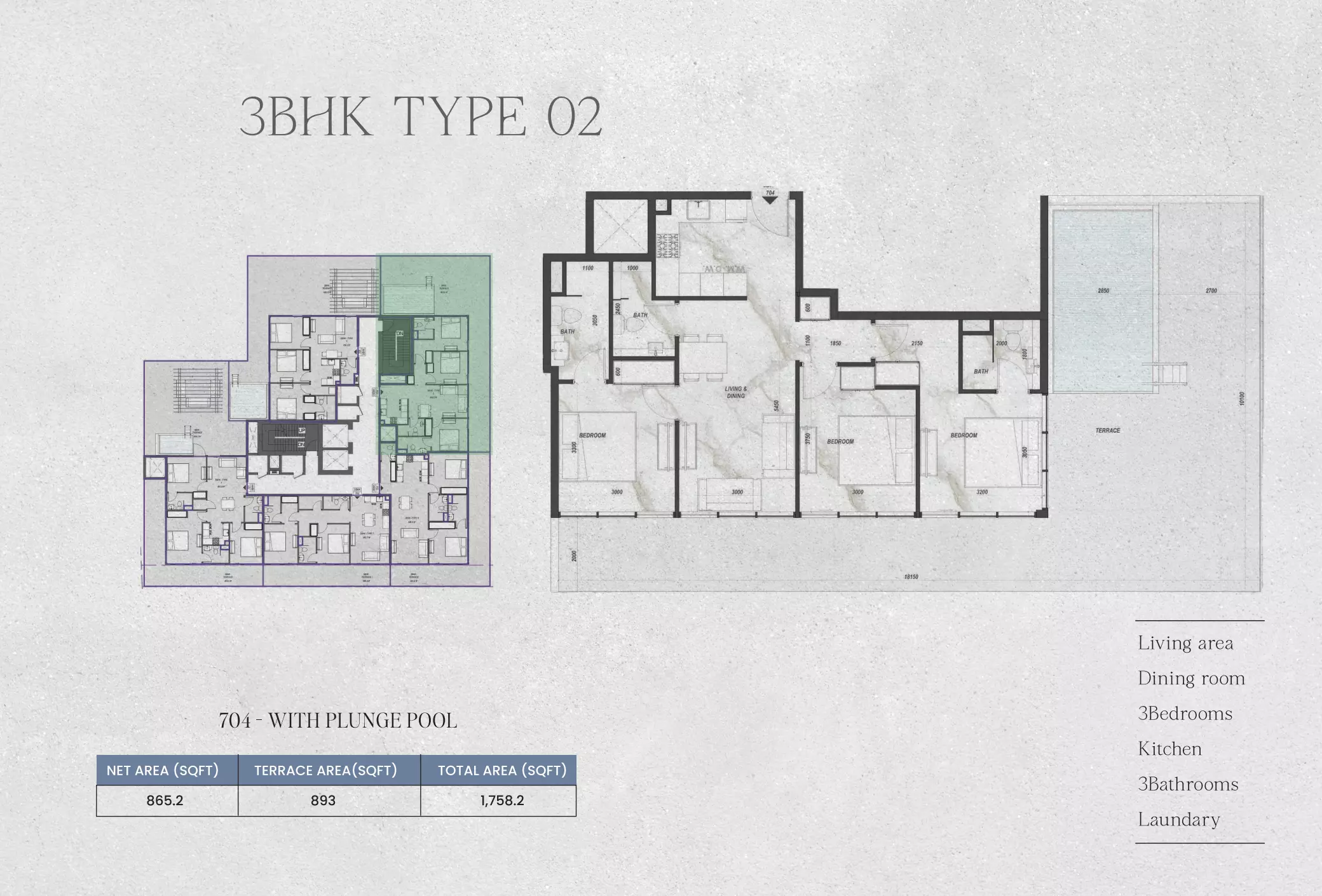 typeSize floor plan for Zyra Hills