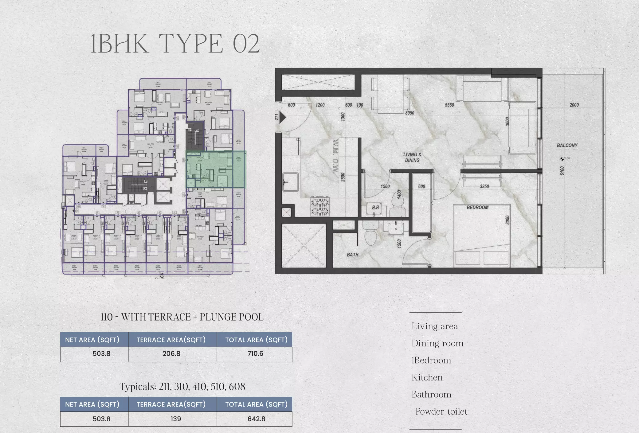 typeSize floor plan for Zyra Hills