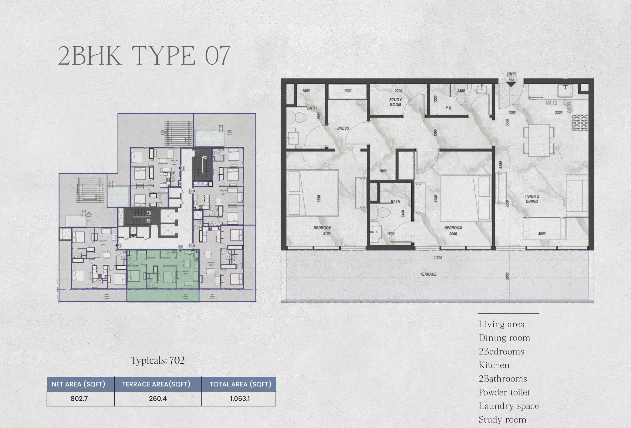 typeSize floor plan for Zyra Hills